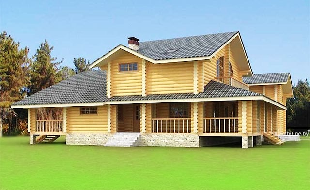 木制小屋从日志,白俄罗斯,明斯克,项目