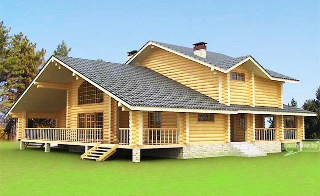 木制小屋从日志,白俄罗斯,明斯克,项目