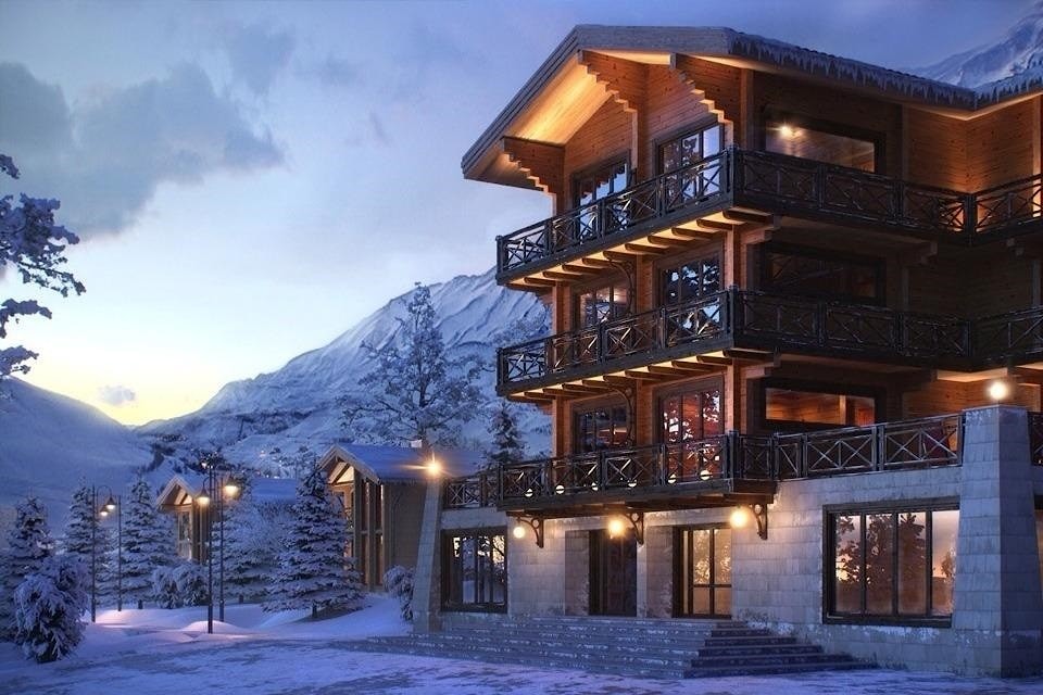 该项目的酒店在滑雪胜地