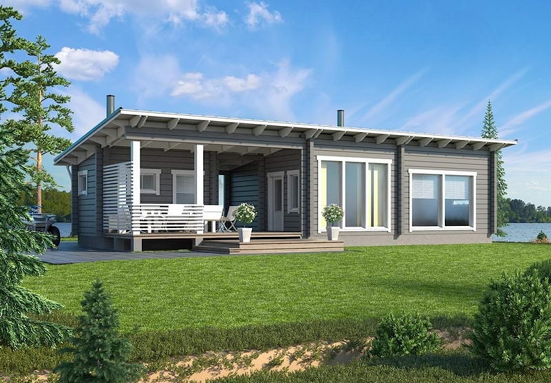 Индивидуальность деревянного дома с плоской крышей