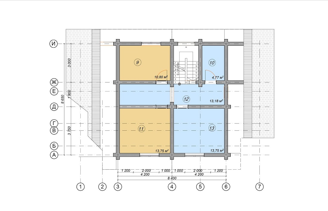 डबल लकड़ी के बीम. घर का लेआउट