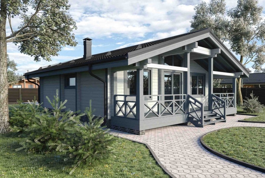 Proyecto típico de una casa desde un bar con terraza "Euro House-1" 90 m²  