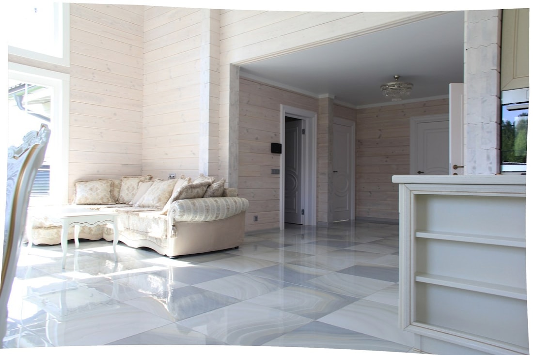 Casa de madera gris de chapa de madera laminada con dos dormitorios, proyecto "Salud"