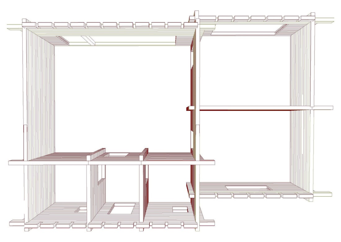 Casa de madera con techo plano, proyecto "Italia"