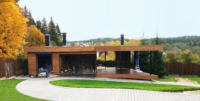 Gazebo con gran terraza