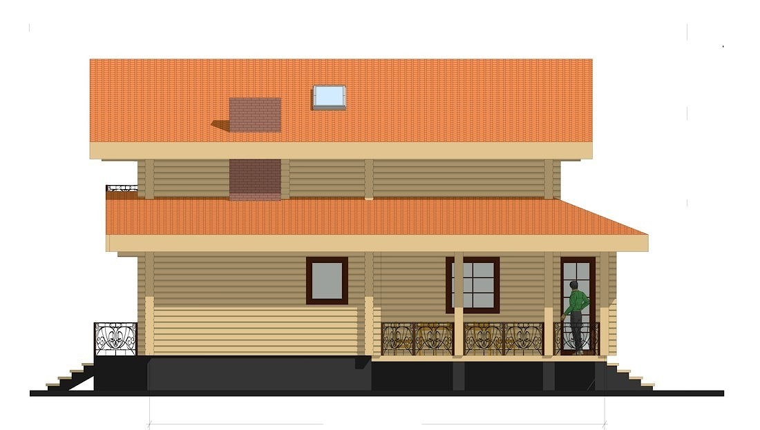 Construcción de una casa de madera blanca de chapa de madera laminada "Aire" 202 m2