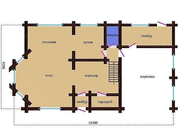 Casa de madera en pendiente y valla de ladrillo clinker, proyecto "Adelweiss" 220 m2,