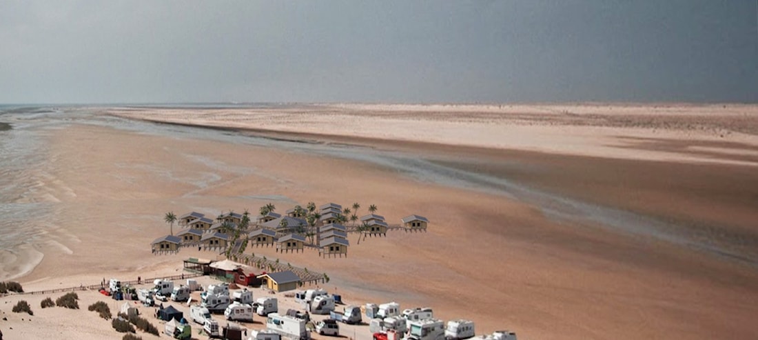 Hotell på stylter for sump og tidevannshav, prosjekt "Maldivene"