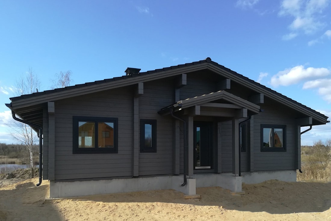 Lamine kaplama keresteden yapılmış İskandinav ahşap ev