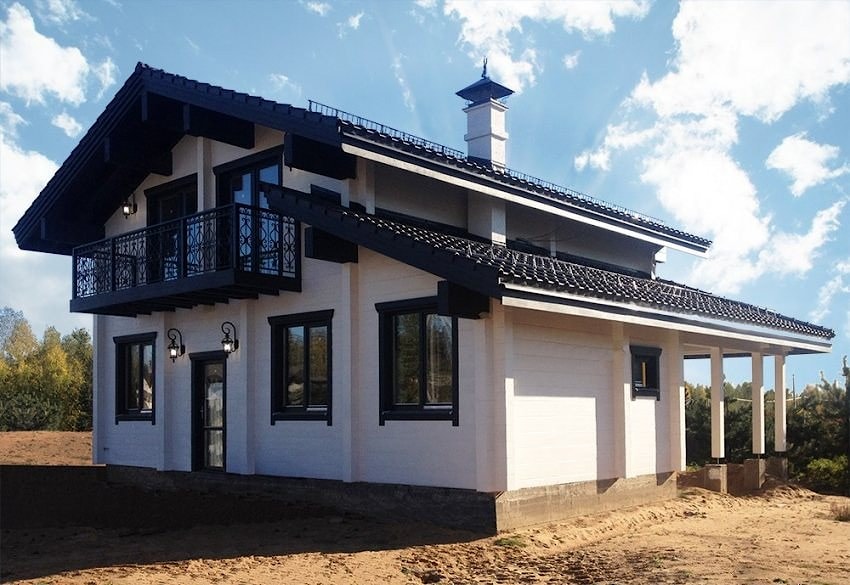 202 m² lamine kaplama kereste "Hava" yapılmış ahşap ev. Minsk  