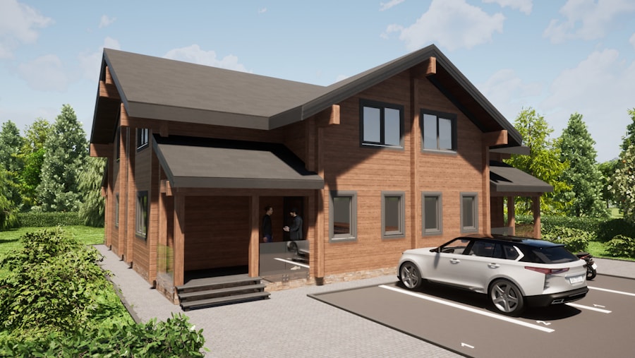 Casa de madera para 2 familias, proyecto "Duplex"   