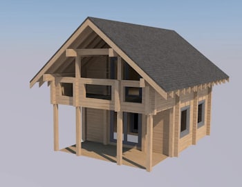 Maison neuve en bois finie à vendre, prix 31452 € — projet "Orléans"