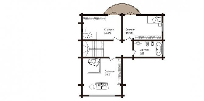 plan dexieme etage Villa moderne Bretagne 221 m²