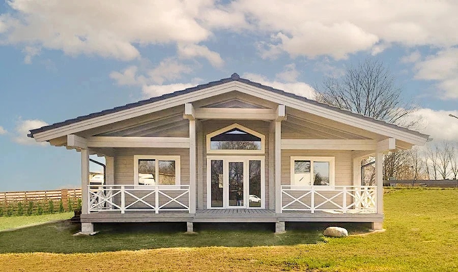 Maison en bois lamellé-collé, projet "Saxe Leipzig" 103 m2   