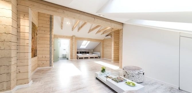Projet de design d'intérieur de maisons en bois