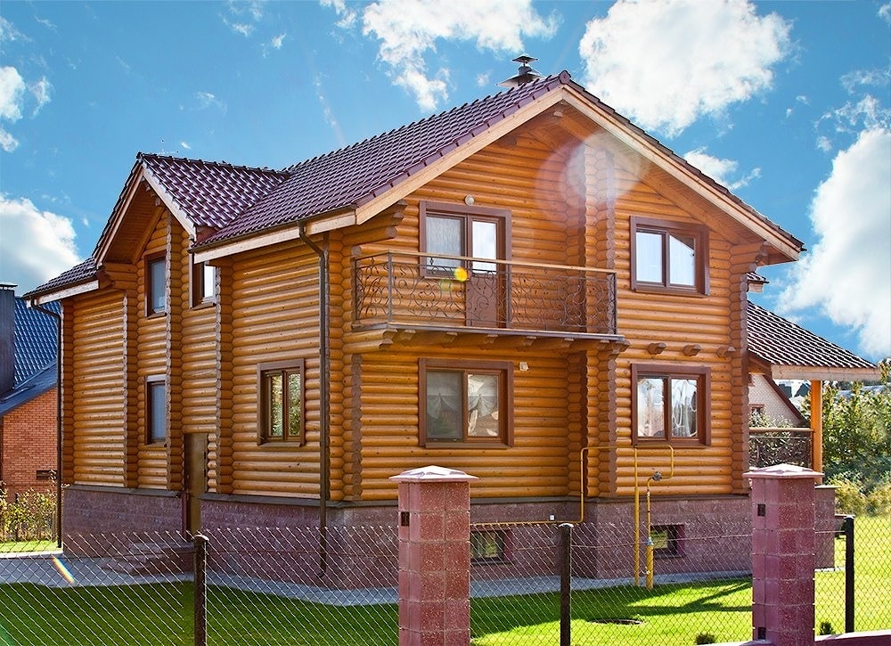 Maison en bois en rondins de bois 194 m2