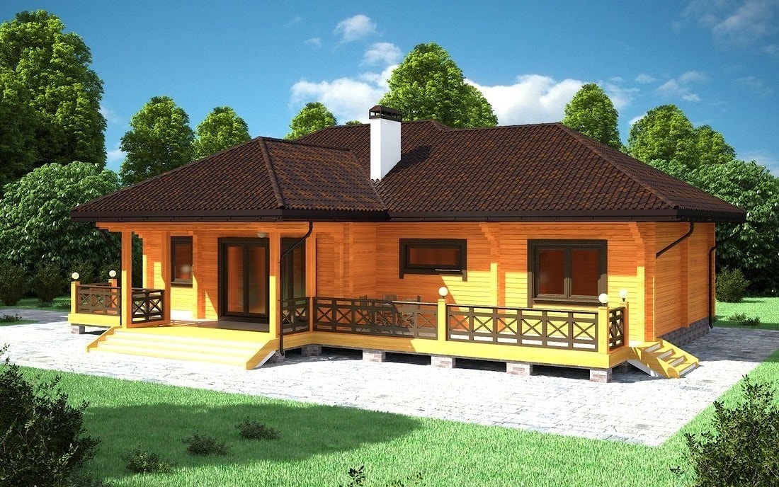 Maison en bois lamellé collé Projet "Good Wood" superficie 175 m²