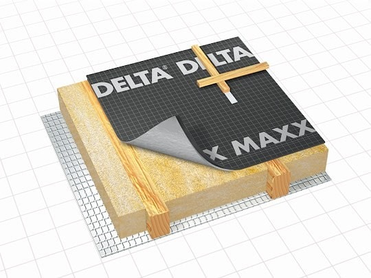 防水扩散膜，用于木制房屋的平铺屋顶，带有防凝结层DELTA-MAXX