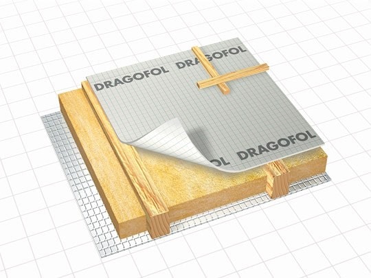木塑房屋内的非隔热天然瓷砖屋顶用于微穿孔的防水增强薄膜DRAGOFOL