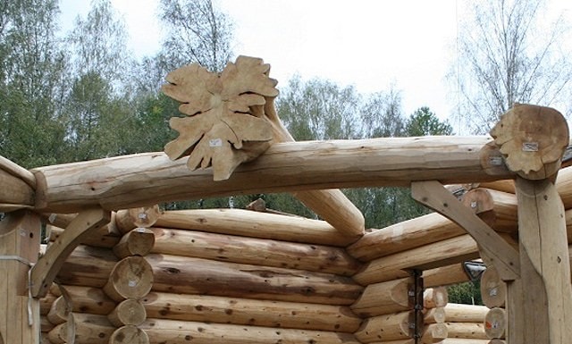 在俄罗斯，莫斯科 - 建筑公司Archiline Log Houses的加拿大手工切割木屋的建设