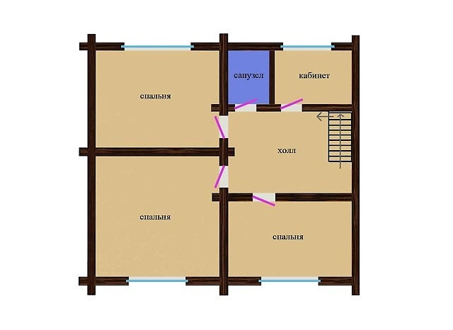 从圆形原木项目“Adelweiss”的木房子