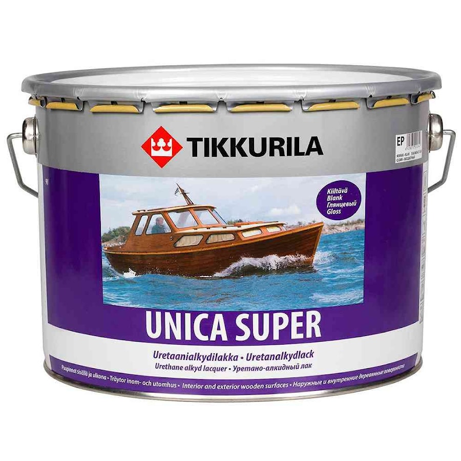 Unica Super urethane-alkyd半光漆木材Tikkurila - 价格9,0l。 324.90白俄罗斯卢布