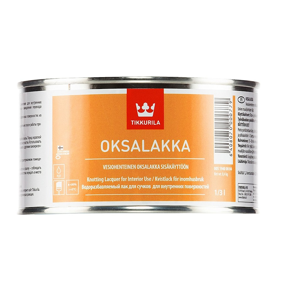 Oksalakka清漆用于处理从树脂Tikkurila释放的结 - 价格1.0升。 69.90白俄罗斯卢布  