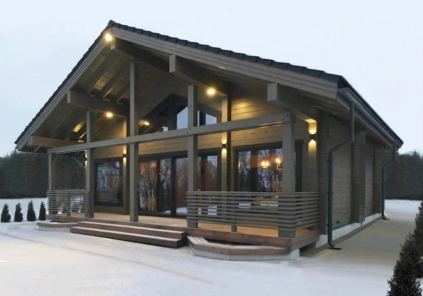 Maison en bois noir - chalet en bois, projet "Forêt Noire" 164 m²  
