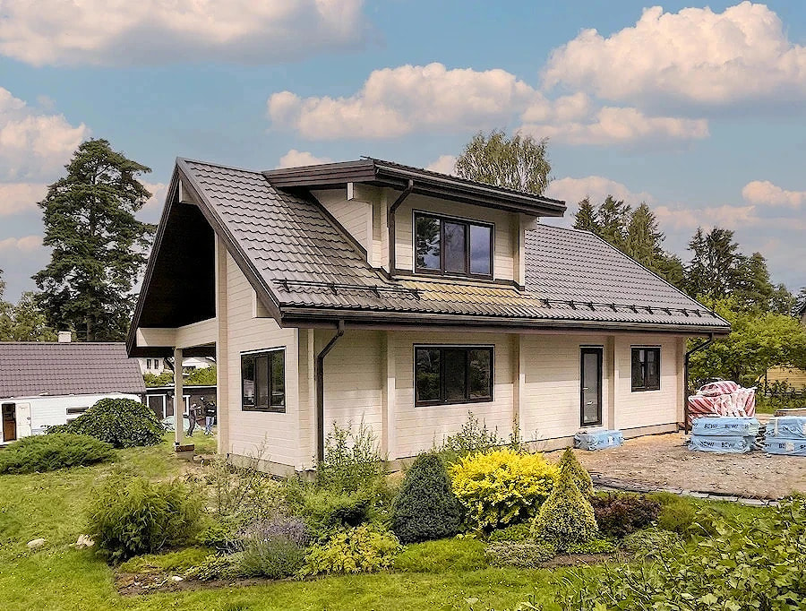 Maison moderne en bois lamellé-collé "Estonie Loksa" 180 m2   
