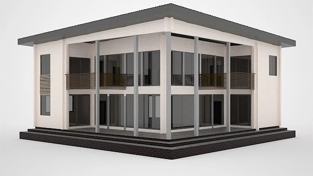 Maison en bois moderne style (high-tech) 437 м²  