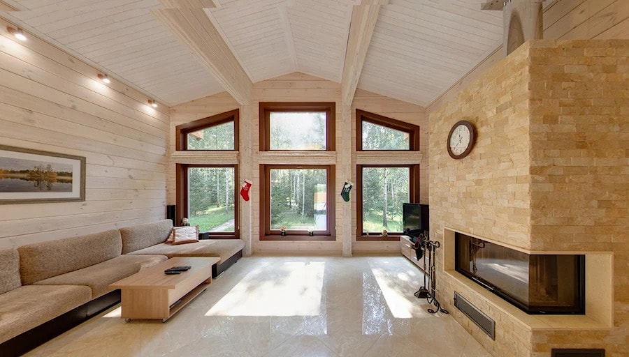 التصميم الداخلي للمنزل الخشبي  