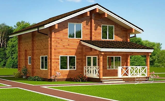 منزل خشبي ذو تصميم وبنية صلبة  