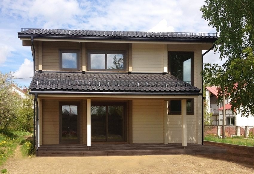 高科技风格的木屋,217平方米的项目“高科技” - 建造一个交钥匙房子的价格