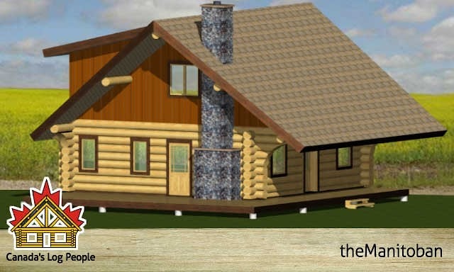 房屋项目：圆形日志中的乡村风格木屋。项目“81号房子” -  81平方米  