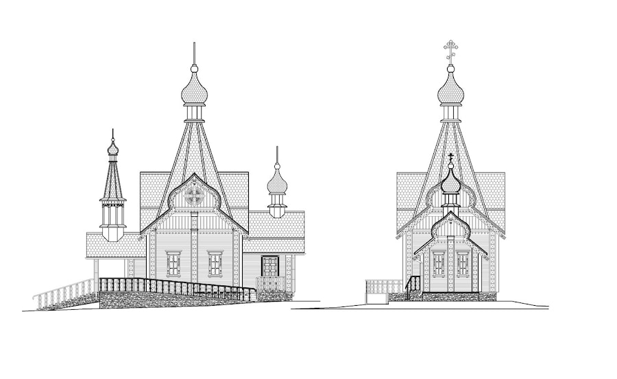 设计和建造木制教堂，小教堂和寺庙 - 东正教教堂的项目  