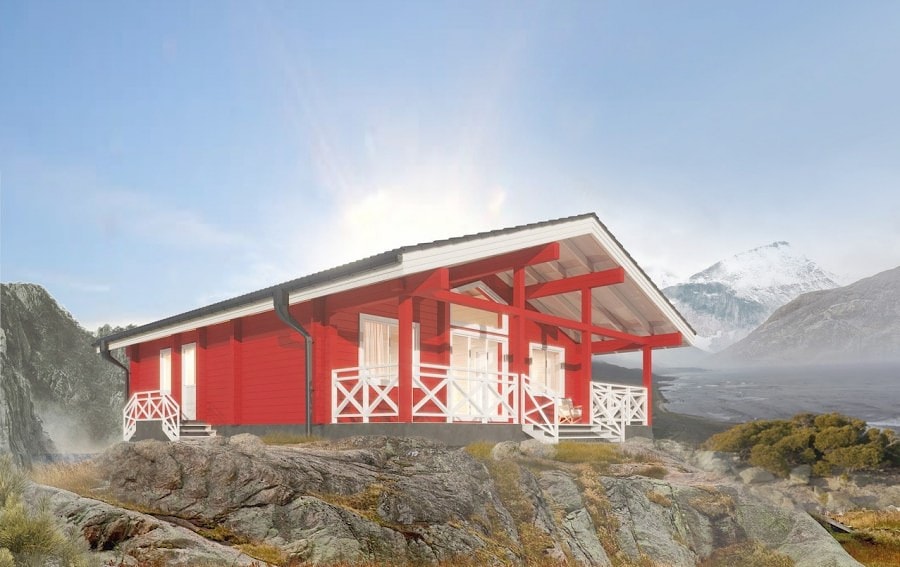 लाल लकड़ी का घर, प्रोजेक्ट "रेड हाउस" 103 m2  