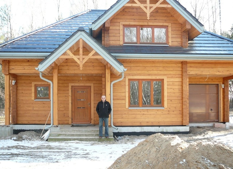 胶合层压木材的房子，车库为203平方米，项目“Romuald” - 根据要求定价  